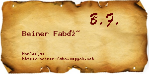 Beiner Fabó névjegykártya
